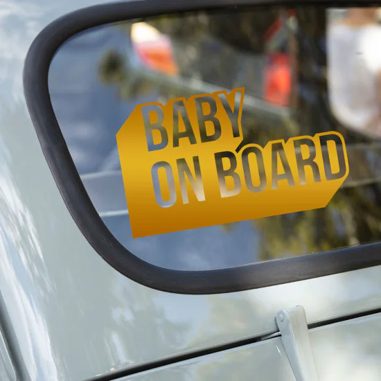 strygestof af høj kvalitet, Baby on board - klistermærke #12 Baby on board - klistermærke #12