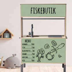 Komplet sæt (fiskebutik) stickers til IKEA DUKTIG legekøkken Komplet sæt (fiskebutik) stickers til IKEA DUKTIG legekøkken