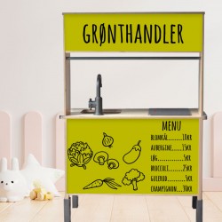 Komplet sæt (Grønthandler) stickers til IKEA DUKTIG legekøkken
