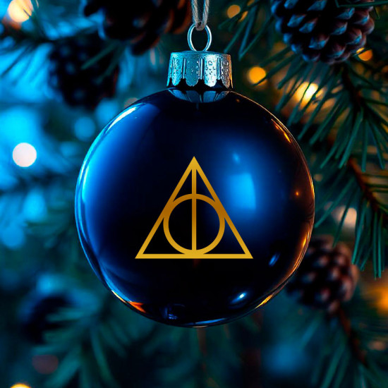 strygestof af høj kvalitet, Harry Potter Dødsregalierne klistermærke til julekugle Harry Potter Dødsregalierne klistermærke til julekugle