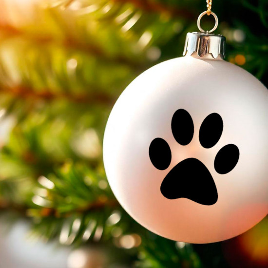 High quality heat transfer vinyl, paw print sticker for Christmas bauble Paw print sticker for Christmas bauble