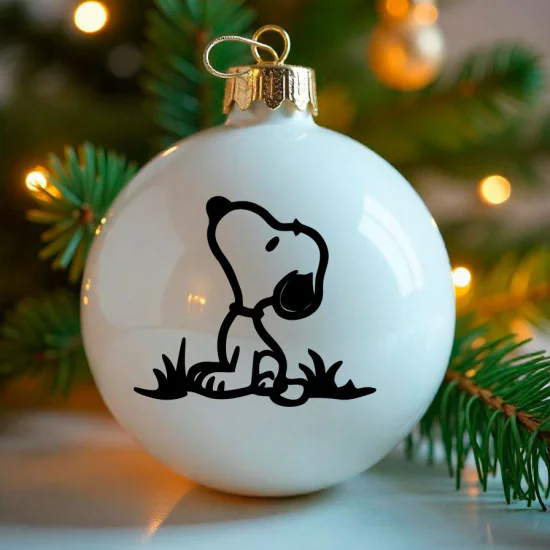 strygestof af høj kvalitet, Snoopy #2 klistermærke til julekugle Snoopy #2 klistermærke til julekugle