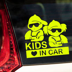 Kids in car klistermærke - klistermærke #6