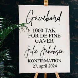 Gavebord sticker til konfirmation #1 Gavebord sticker til konfirmation #1