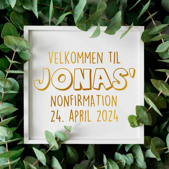 strygestof af høj kvalitet, Konfirmations skilt#7 - klistermærke Konfirmations skilt#7 - klistermærke