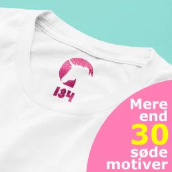 Glimmer størrelsesmærker med motiv og enkeltstørrelser