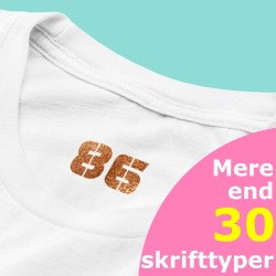 Glimmer størrelsesmærker kun tal 