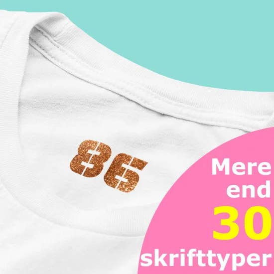 strygestof af høj kvalitet, Glimmer størrelsesmærker kun tal Glimmer størrelsesmærker kun tal
