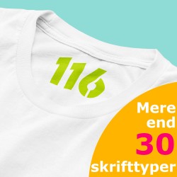 Størrelsesmærker kun tal 