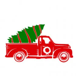 Christmas Truck 9 Gratis SVG-filer