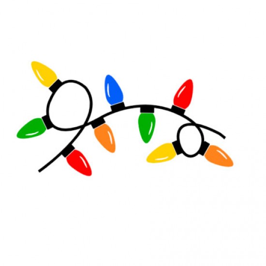 high-quality heat transfer vinyl (HTV), Christmas Light A string of colourful Christmas lights
