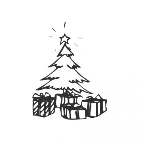 strygestof af høj kvalitet, Christmas Tree With Gifts Christmas Tree With Gifts