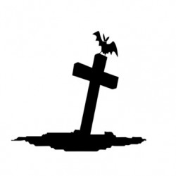 Halloween-flagermus, der sidder på gravsten - sort silhuet Gratis SVG-filer Halloween-flagermus, der sidder på gravsten - sort silhuet Gratis SVG-filer