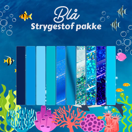 strygestof af høj kvalitet, BLÅ strygestof pakke (10 forskellige ark) BLÅ strygestof pakke (10 forskellige ark)