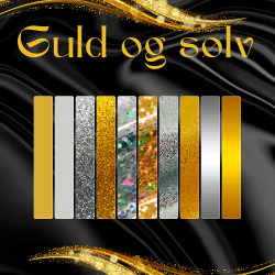 GULD/SØLV strygestof pakke (10 forskellige ark)