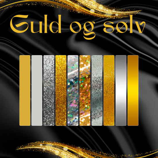 strygestof af høj kvalitet, GULD/SØLV strygestof pakke (10 forskellige ark) GULD/SØLV strygestof pakke (10 forskellige ark)