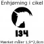 Enhjørning i cirkel (max 72 stk pr ark) 