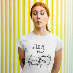 Holografisk I love you cats - strygemærke Holografisk I love you cats - strygemærke