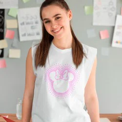 Holografisk Minnie Mouse omrids - strygemærke Holografisk Minnie Mouse omrids - strygemærke