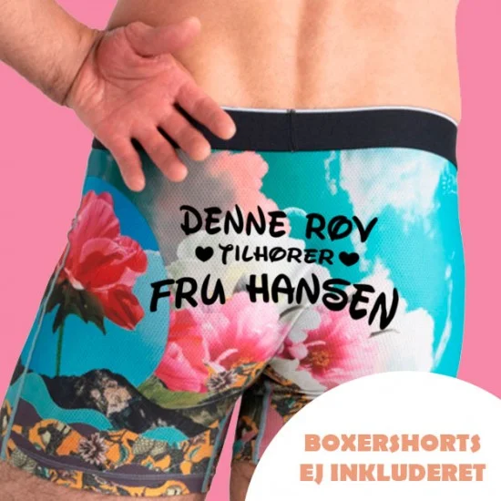 strygestof af høj kvalitet, Denne røv tilhører - strygemærke til boksershorts Denne røv tilhører - strygemærke til boksershorts