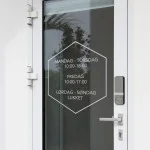 Åbningstider (sticker)  sekskantet