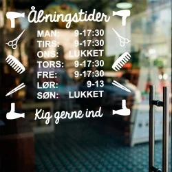 Åbningstider til frisør Åbningstider til frisør