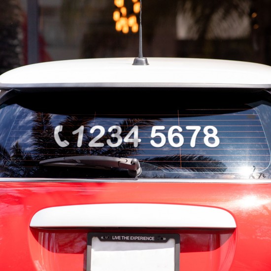 high-quality heat transfer vinyl, Phone number sticker LIVE THE EXPERIENCE