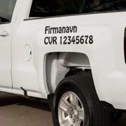 Sticker med CVR nummer og firmanavn Sticker med CVR nummer og firmanavn
