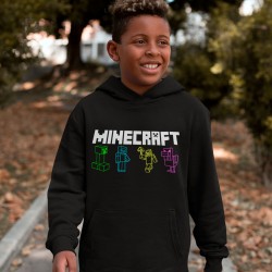 MINECRAFT med 4 figurer - strygemærke