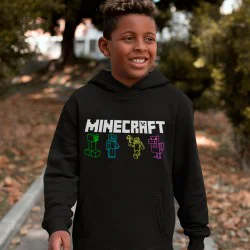 MINECRAFT med 4 figurer - strygemærke MINECRAFT med 4 figurer - strygemærke