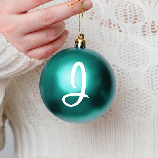 High-quality heat transfer vinyl, Initial - Christmas Bauble Sticker Initial - Christmas Bauble Sticker