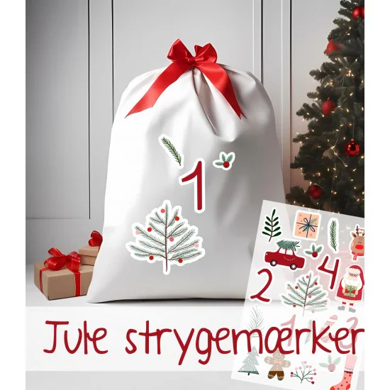 strygestof af høj kvalitet, Jule strygemærker til f.eks. gavesæk eller julekalender Jule strygemærker til f.eks. gavesæk eller julekalender