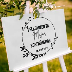 Rundt konfirmations skilt#6 - klistermærke