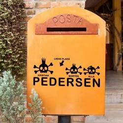 Postkasse stickers - familie 2 dødningehoveder Postkasse stickers - familie 2 dødningehoveder