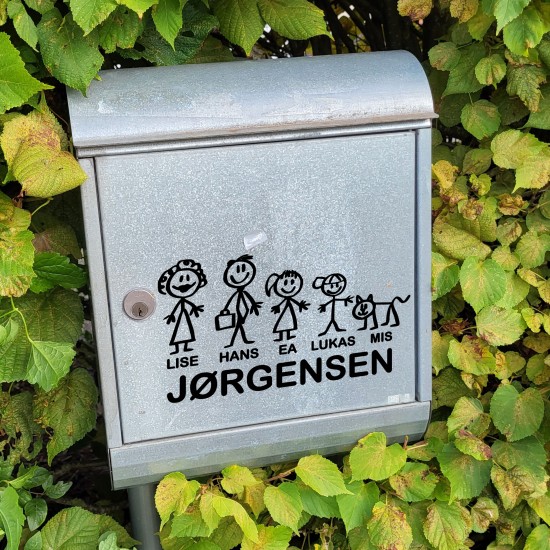 high quality heat transfer vinyl, Mailbox stickers - family no. 5 JØRGENSEN design for mailbox sticker