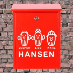 Postkasse stickers - familie 1 kaktus Postkasse stickers - familie 1 kaktus