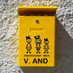 Postkasse stickers - familie nr 4 Mickey Postkasse stickers - familie nr 4 Mickey