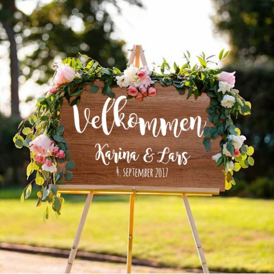 strygestof af høj kvalitet, Tekst til bryllupsskilt / wedding sign - klistermærke Tekst til bryllupsskilt / wedding sign - klistermærke
