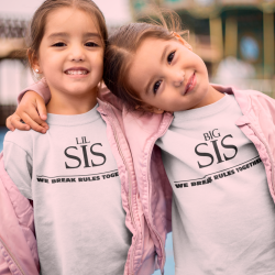Lil sis / big sis - strygemærker Lil sis / big sis - strygemærker